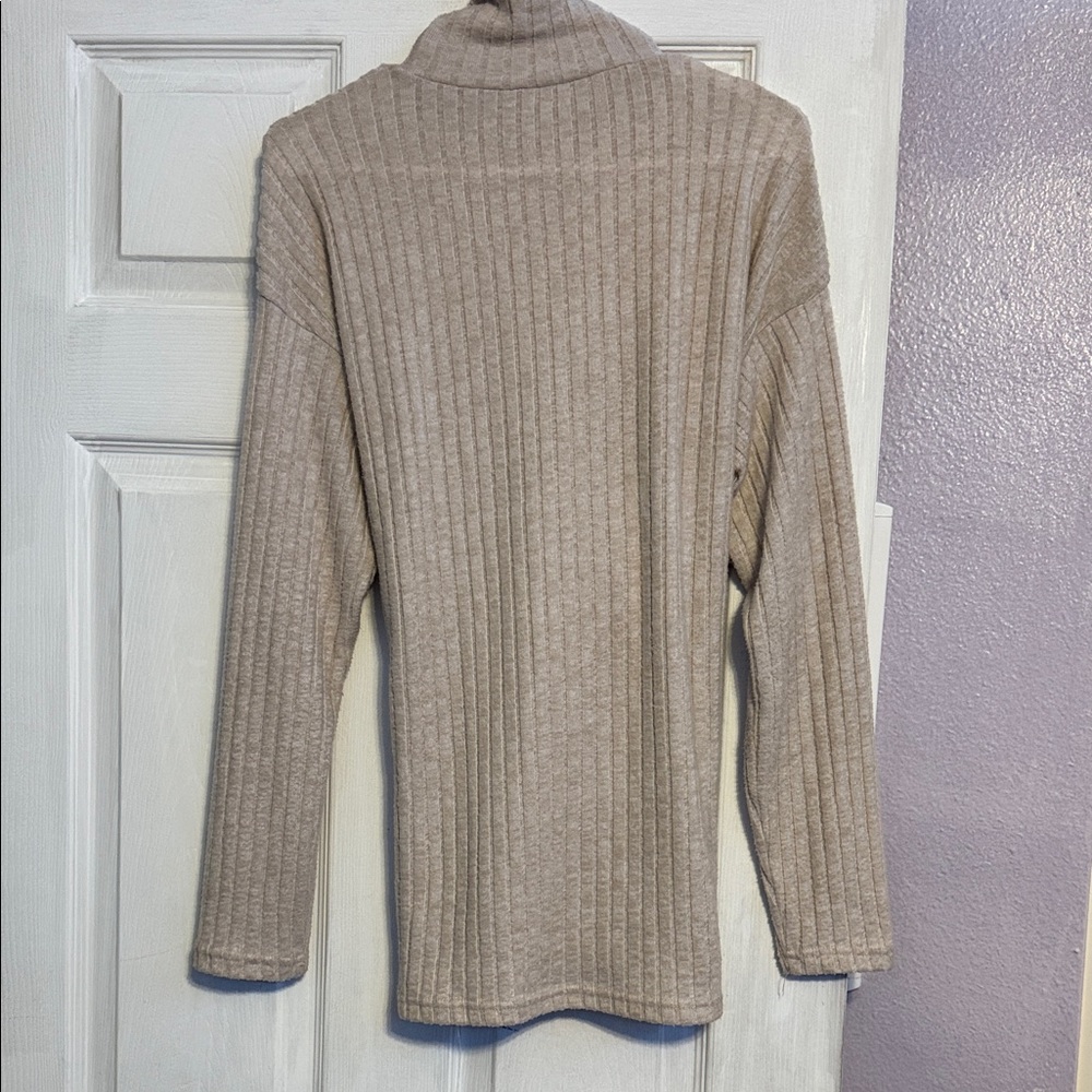 Cozy Ribbed Tan Sweater